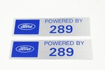 Ford Parts -  Ford Car Valve Cover Decal "Powered By 289"