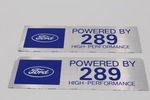 Ford Parts -  Ford Car Valve Cover Decal "Powered By 289 Hi-Pro"